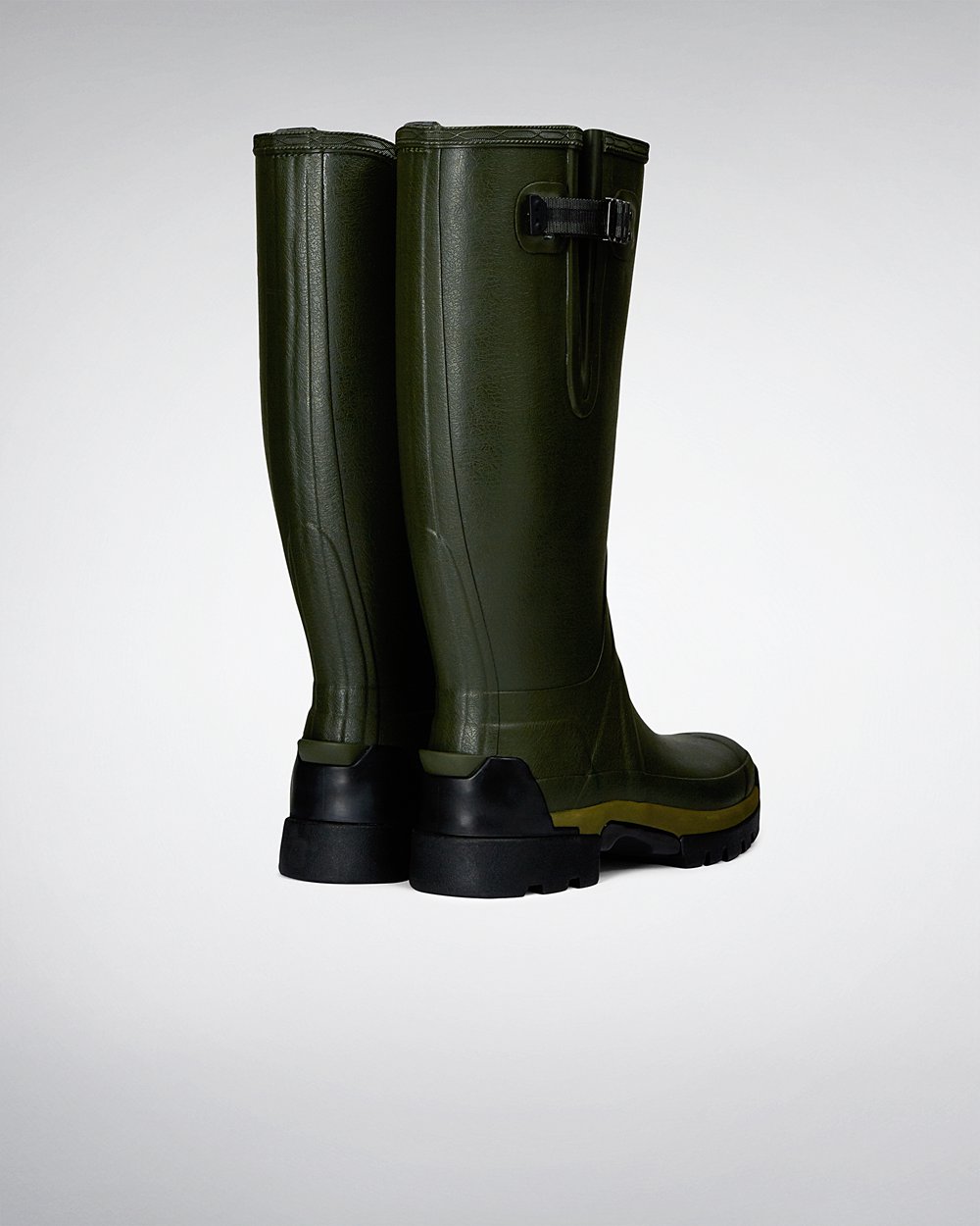 Hunter Hombre Balmoral Adjustable 3Mm Neoprene - Botas de Lluvia Verde Oscuro Oliva - 683-BFVDTE